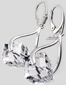 Kryształy Kolczyki Crystal Cube Certyfikat