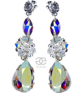 CRYSTALS CRYSTALS AURORA AB BEAUTIFUL EARRINGS SILVER 925