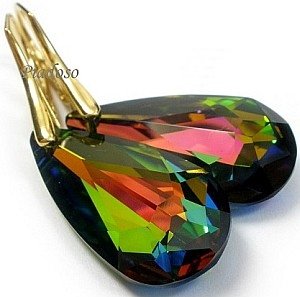 SWAROVSKI kolczyki ZŁOTE SREBRO Certyfikat 24mm