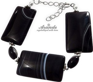 SARDONYX GENUINE BEAUTIFUL BRACELET STERLING SILVER