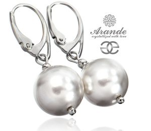 SEASHELL WHITE PEARLS BEAUTIFUL EARRINGS STERLING SILVER