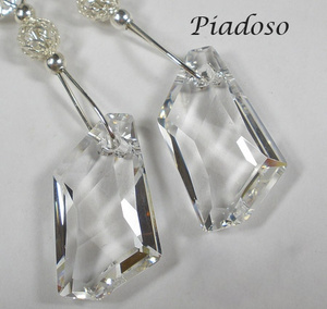 Kryształy Długie Kolczyki Crystal Certyfikat Sreb