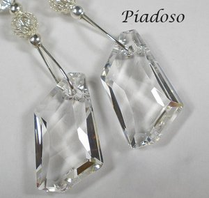 Kryształy długie kolczyki CRYSTAL CERTYFIKAT SREB