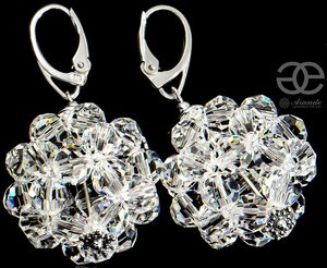 CRYSTALS BEAUTIFUL LARGE CRYSTAL BALLS STERLING SILVER
