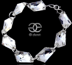 Kryształy Elegancka Bransoletka Crystal Art Srebro