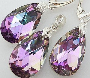 CRYSTALS CRYSTALS VITRAIL EARRINGS+PENDANT CRYSTAL STERLING SILVER CERTIFICATE
