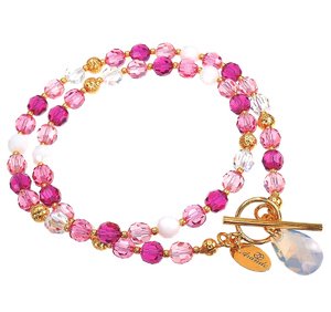 Kryształy Przepiękny Naszyjnik Crystals Rose Summer Złote Srebro