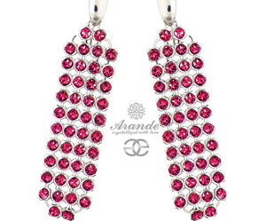 Kryształy Kolczyki Rose Crystallized Srebro
