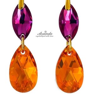 CRYSTALS CRYSTALS *TOPAZ GLOSS* EARRINGS GOLD PLATED STERLING SILVER
