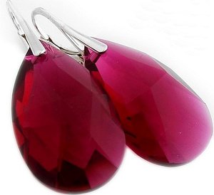 CRYSTALS CLASSIC EARRINGS BORDEAUX STERLING SILVER 925