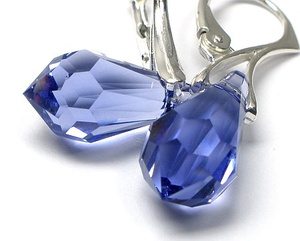 Kryształy Kolczyki+Wisiorek Tanzanite Certyfikat