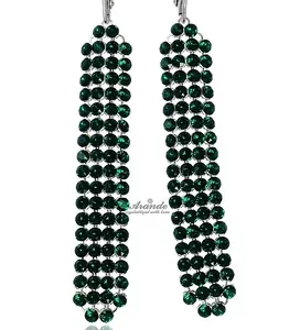 Kryształy Kolczyki Emerald Crystallized Srebro