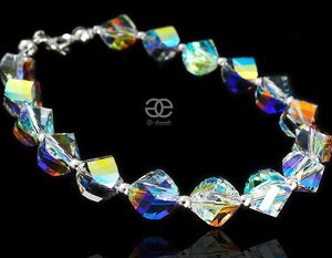 Kryształy piękna bransoletka AURORA HELIX SREBRO