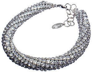 CRYSTALS WIDE BRACELET *CRYSTALLIZED* BOLSTER STERLING SILVER