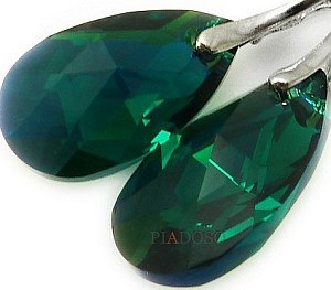 Kryształy Najnowsze! Piękne Kolczyki Emerald