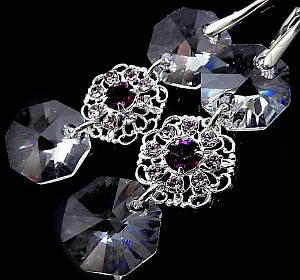 Nowe Kryształy Unikat Kolczyki Crystal Feel