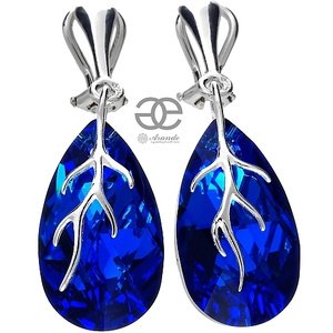 SWAROVSKI ozdobne KLIPSY SREBRO BLUE COMET