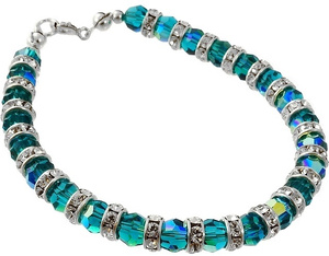 Bransoletka Kryształy Crystals Blue Zircon Srebro
