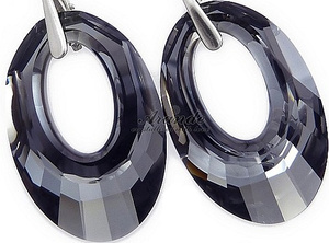 Kryształy Nowe Duże Kolczyki Silver Helios Srebro