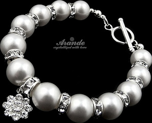 Kryształy Piękna Bransoletka White Crystal Srebro