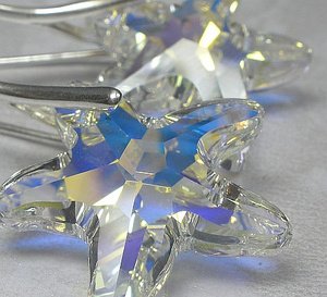 OKAZJA SWAROVSKI kolczyki SREBRO rozgwiazda AB