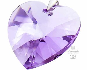 SWAROVSKI duży wisiorek 40mm VIOLET HEART SREBRO