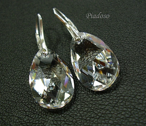 Kryształy duże kolczyki CRYSTAL CERTYFIKAT SREBRO