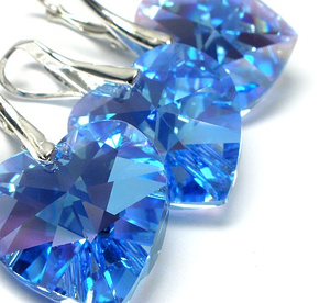Kryształy Komplet Light Sapphire Shimmer Srebro Certyfikat