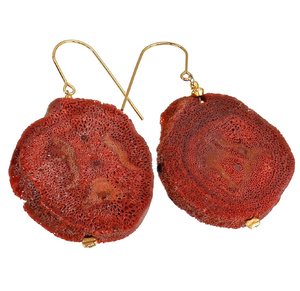 NATURAL CORAL BEAUTIFUL EARRINGS STERLING SILVER 925 (1) (1)