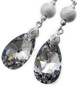 CRYSTALS CRYSTALS *COMET DIAMOND* EARRINGS STERLING SILVER CERTIFICATE