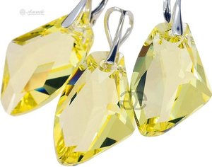 CRYSTALS BEAUTIFUL EARRINGS PENDANT JONQUIL GALACTIC STERLING SILVER 925