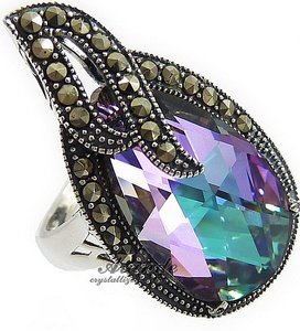 VITRAIL ADMIRE RING NEW SWAROVSKI CRYSTALS SILVER