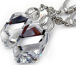 Kryształy Piękne Długie Kolczyki Deco Crystal