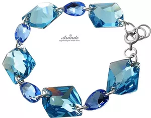 Kryształy Elegancka Bransoletka Aqua Srebro