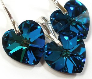Kryształy Przepiękny Komplet Bermuda Heart