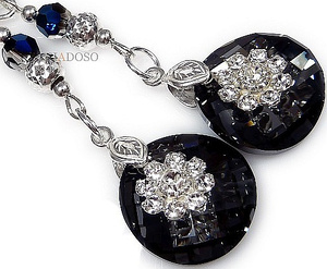 Kryształy Kolczyki Black Diamond Milo Srebro