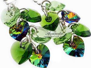 CRYSTALS LONG EARRINGS 4 SEASONS STERLING SILVER