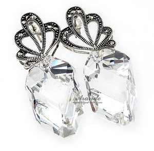 CRYSTALS UNIQUE EARRINGS VICTORY ADORE STERLING SILVER 925