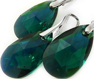 Kryształy Najnowsze! Kolczyki+Wisiorek Emerald