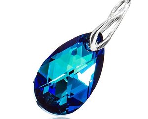 Kryształy Przepiękny Wisiorek Bermuda Blue Srebro
