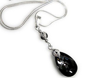 CRYSTALS SILVER NIGHT NECKLACE STERLING SILVER CERTIFICATE