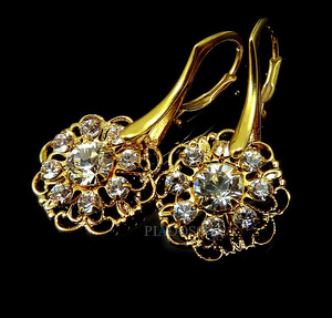 Nowe Kryształy Unikat Komplet Crystal Flow Gold