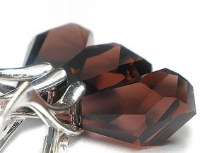 SWAROVSKI SREBRNY KOMPLET+łańcuszek Burgund