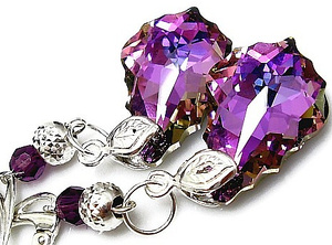 Kryształy Kolczyki Vitrail Amethyst Srebro