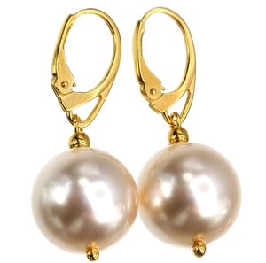 SEASHELL WHITE PEARLS BEAUTIFUL EARRINGS STERLING SILVER 925 (1)