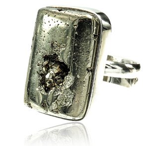 PYRITE BEAUTIFUL RING STERLING SILVER SIZE 10-20 (1) (1) (1) (1)