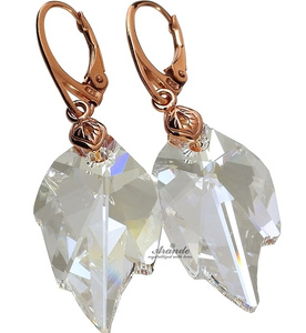 NEW! CRYSTALS EARRINGS MOONLIGHT ROSE GOLD SILVER 925 CERTIFICATE