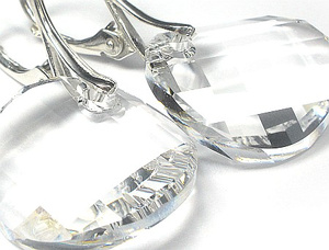 Kryształy Piękne Kolczyki Srebro Crystal