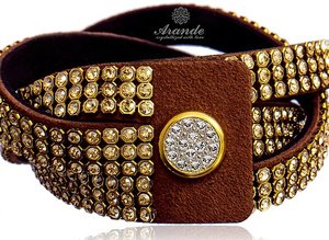 Kryształy BRANSOLETKA GOLDEN MESH ALCANTARA CERTYFIKAT