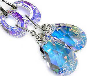 Kryształy piękny długi komplet AURORA BLOSSOM